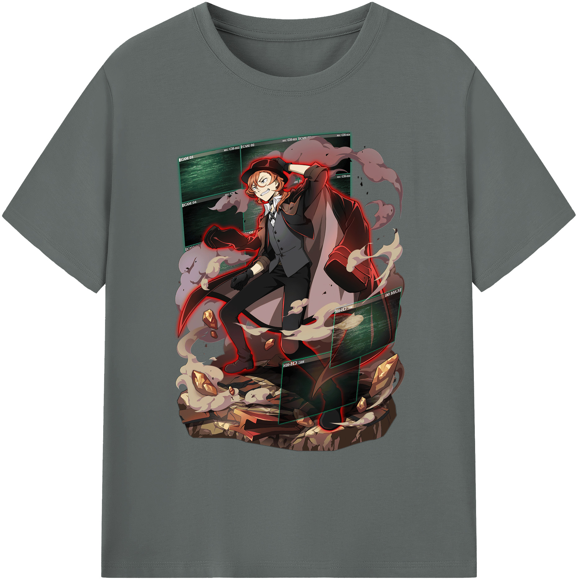（画像用） 文豪ストレイドッグス Bungo Stray Dogs 綿100％ メンズ半袖Tシャツ｜肌触りやわらか＆通気性